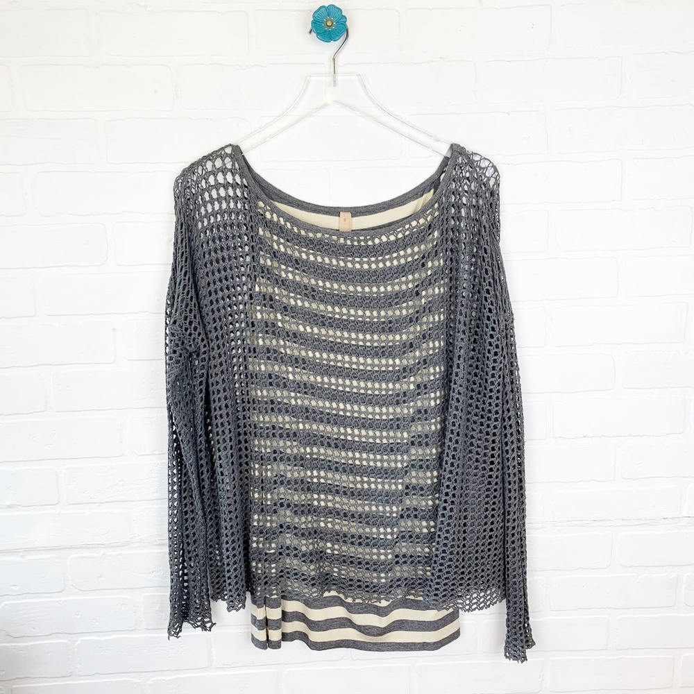 Bailey 44 Crash Tack Top Striped Tank Open Knit